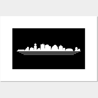 Vancouver Skyline Pixelart (white) Posters and Art